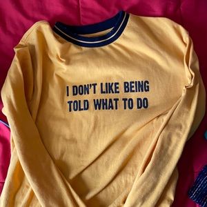 Yellow forever 21 long sleeve tee